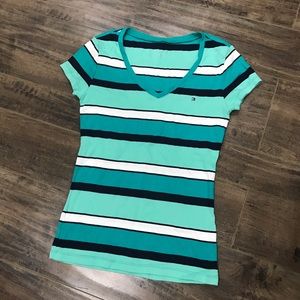 Tommy Hilfiger Stripes V-neck Top Size S